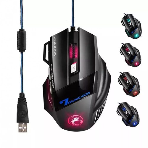 VEZETÉKES GAMER EGÉR IMICE X7 7200DPI RGB LED VILÁGÍTÁS FEKETE